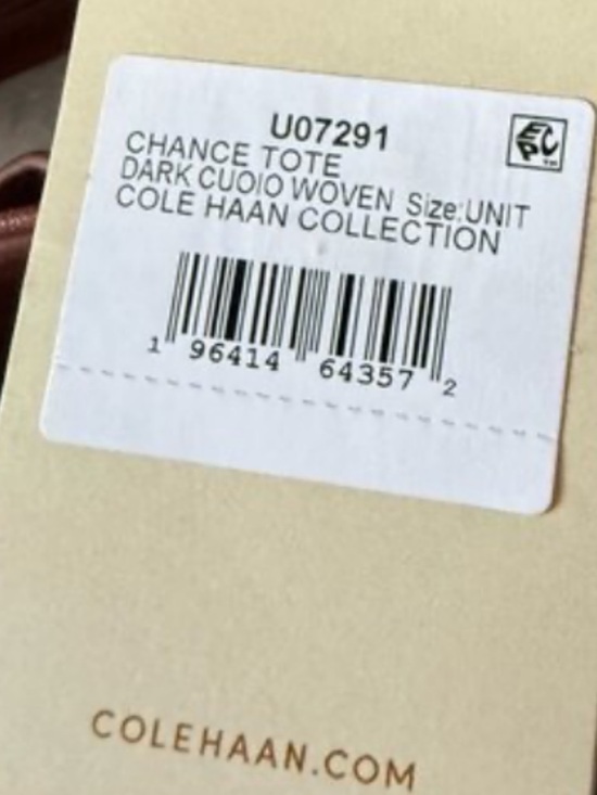 Cole Haan Chestnut Woven Leather Tote with Detachable Strap NWT - Picture 6 of 6